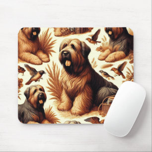 Nahtloser Vintage-Briard-Hund Mousepad