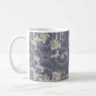 Nahtloser Vintager Teppich mit Abriebwirkung.  Kaffeetasse