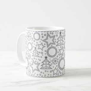 Nahtloser weißer Frohe Weihnachten verzierungsschm Kaffeetasse