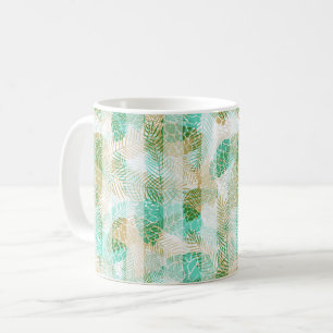 Nahtloser Winter Weihnachten grün beige Kiefernzap Kaffeetasse