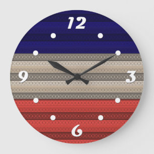 Nahtloses abstraktes ornamentales Dekor Retro Vint Große Wanduhr