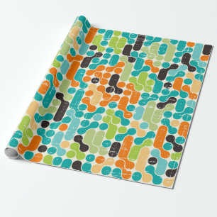 Nahtloses abstraktes Retrogeometrie Geschenkpapier