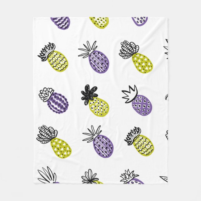 Nahtloses Ananas-Muster Fleecedecke (Vorderseite)