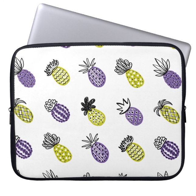 Nahtloses Ananas-Muster Laptopschutzhülle (Vorderseite)