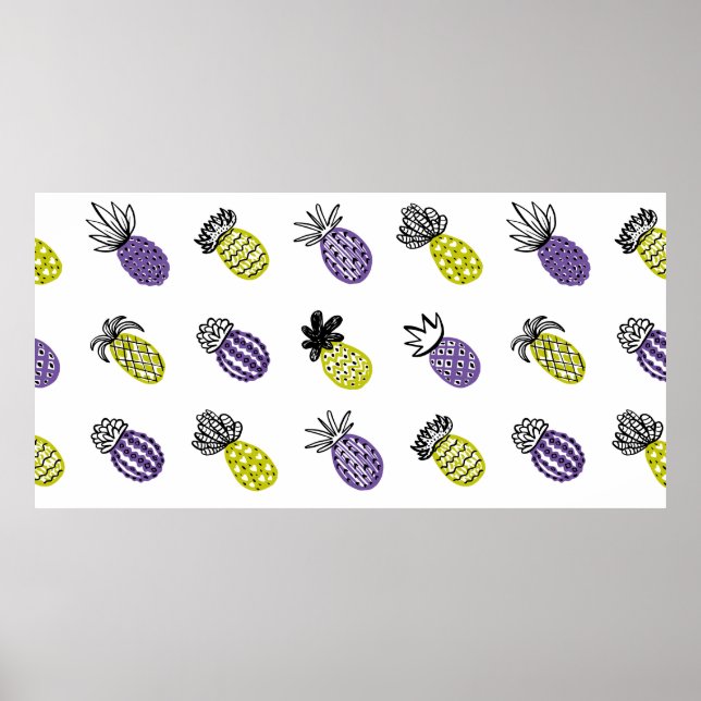 Nahtloses Ananas-Muster Poster (Vorne)