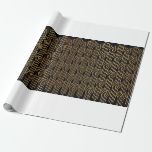 Nahtloses Art Deco-Muster. Vintage geometrische Mi Geschenkpapier