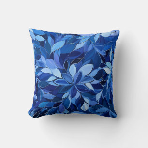 Nahtloses blaues Blumenmuster Kissen