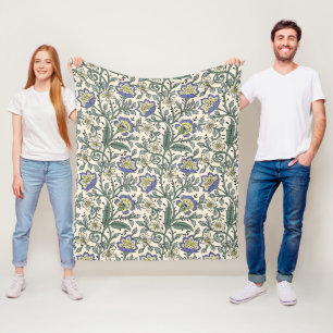 Nahtloses blaues, gelbes und weißes Blumenmuster Fleecedecke
