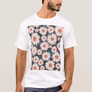 Nahtloses Blossom Daisy Blume Muster T-Shirt