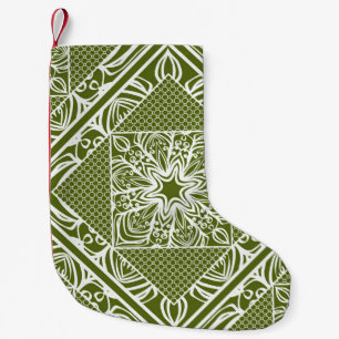 Nahtloses, blumengeometrisches Muster. Vintage Erk Kleiner Weihnachtsstrumpf