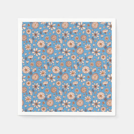 Nahtloses Blumenmuster blau Serviette