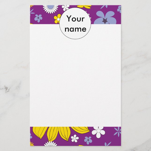 Nahtloses Blumenmuster Briefpapier (Vorderseite)