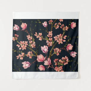 Nahtloses Blumenmuster Hintergrund mit handgezeich Wandteppich
