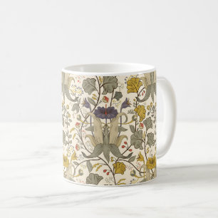 Nahtloses Blumenmuster im Stil von William Morris Kaffeetasse