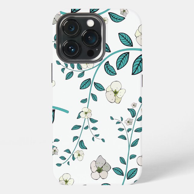 Nahtloses Blumenmuster  iPhone 13 Pro Hülle (Hinten)