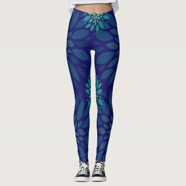 Nahtloses Blumenmuster Leggings (Vorderseite)