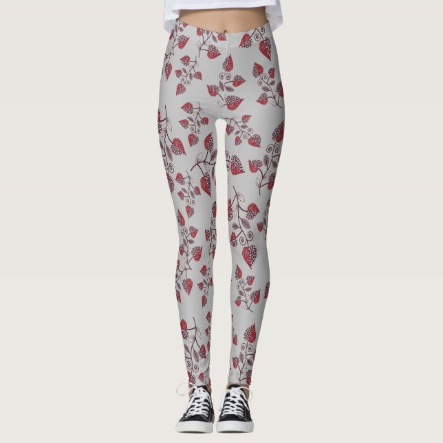 Nahtloses Blumenmuster Leggings (Vorderseite)