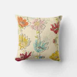 Nahtloses Blumenmuster mit handgezeichnet Blume Kissen