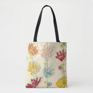 Nahtloses Blumenmuster mit handgezeichnet Blume Tasche