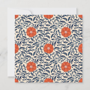 Nahtloses Blumenmuster mit leuchtender orangefarbe Dankeskarte