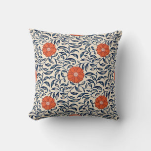 Nahtloses Blumenmuster mit leuchtender orangefarbe Kissen