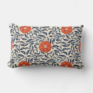 Nahtloses Blumenmuster mit leuchtender orangefarbe Lendenkissen