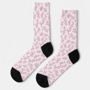 Nahtloses Blumenmuster mit rosa Kirschblüten Socken