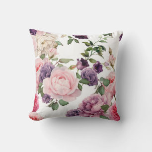 Nahtloses Blumenmuster mit Rosen, Aquarell. p Kissen