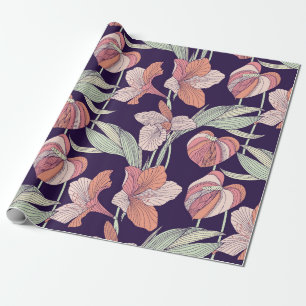 Nahtloses Blumenmuster Muster,Blume,Orchidee,moder Geschenkpapier