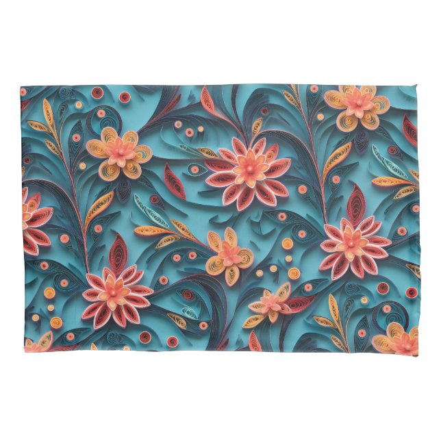 Nahtloses Blumenmuster Pillowcase Kissenbezug (Vorderseite)