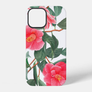 Nahtloses Blumenmuster, rote Kamelienblüten mit iPhone 12 Hülle