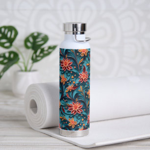 Nahtloses Blumenmuster Wasserflasche Trinkflasche