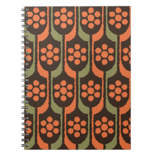 Nahtloses Blumenwiederholungsmuster orange Gold50e Notizblock