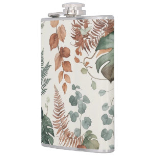 Nahtloses Boho-Blumenmuster Blumen Flachmann