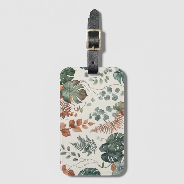 Nahtloses Boho-Blumenmuster Blumen  Gepäckanhänger (Vorderseite Vertikal)