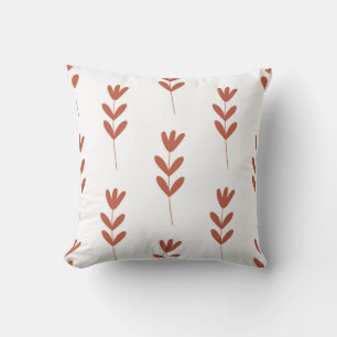 nahtloses botanisches einfaches Muster mit orangef Kissen