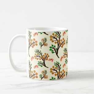 Nahtloses botanisches Muster mit süßem Fruchtzweig Kaffeetasse