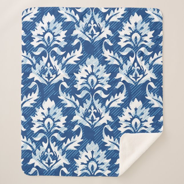Nahtloses Damastmuster Sherpadecke (Vorderseite)