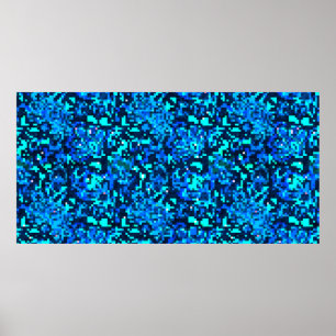 Nahtloses Denim-Muster. Denim-Blumenhintergrund. B Poster