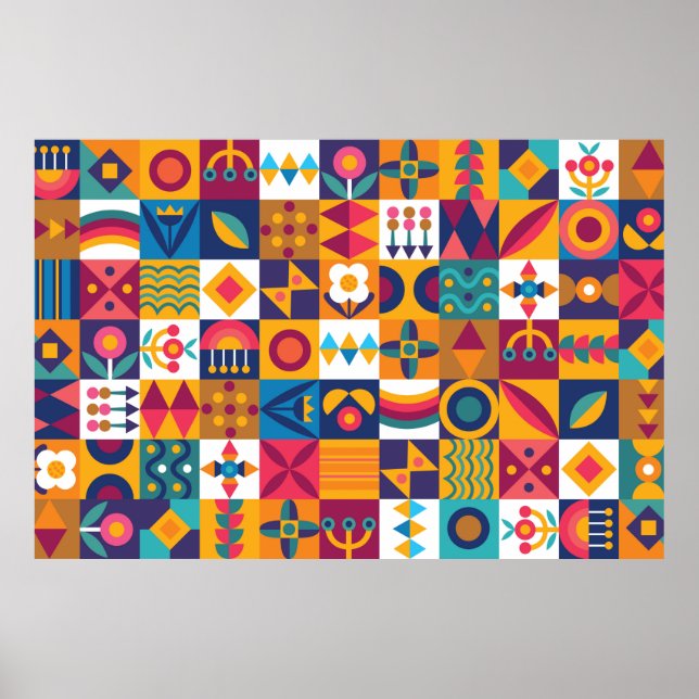 Nahtloses Design, moderne Kunst Poster (Vorne)