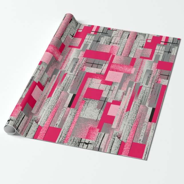 nahtloses digitales Patchwork-Muster in Aquarellfa Geschenkpapier (Ungerollt)