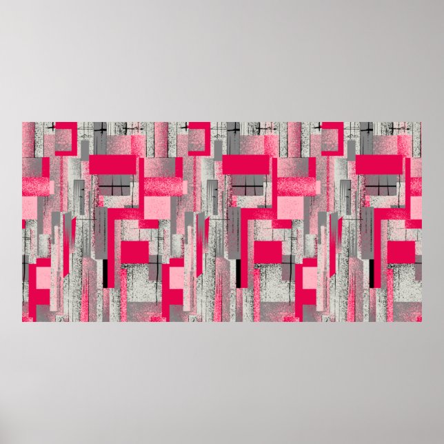 nahtloses digitales Patchwork-Muster Poster (Vorne)