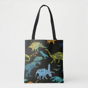 Nahtloses Dino-Muster. Originelles Design mit tRex Tasche