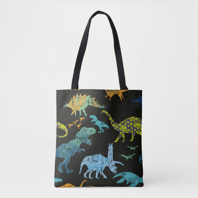 Nahtloses Dino-Muster. Originelles Design mit tRex Tasche (Vorderseite)