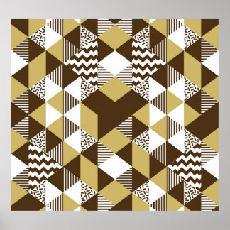 Nahtloses Dreieck: geometrische Goldmode. Poster