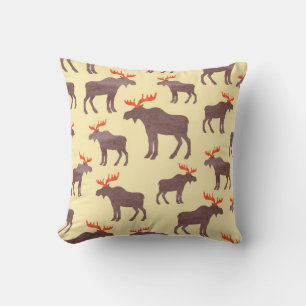 Nahtloses Elchmuster. Vintage Aquarellmutterhalle Kissen