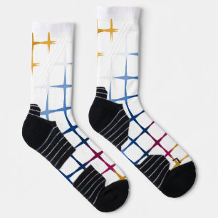 Nahtloses farbenfrohes Cross-Stitch-Muster Socken