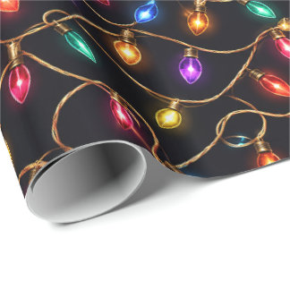 Nahtloses farbenfrohes Weihnachtsbeleuchtungsmuste Geschenkpapier