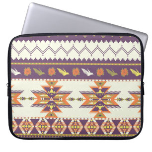 Nahtloses farbiges Aztec Muster Laptopschutzhülle