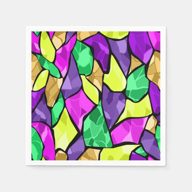 Nahtloses Fliesenmosaik kaleidoscope abstrakt mode Serviette (Vorderseite)